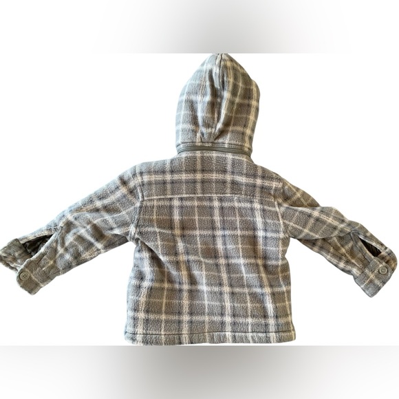 True Boys Size 4 Zip Up Detachable Hood Flannel /plaid Jacket - Picture 3 of 3